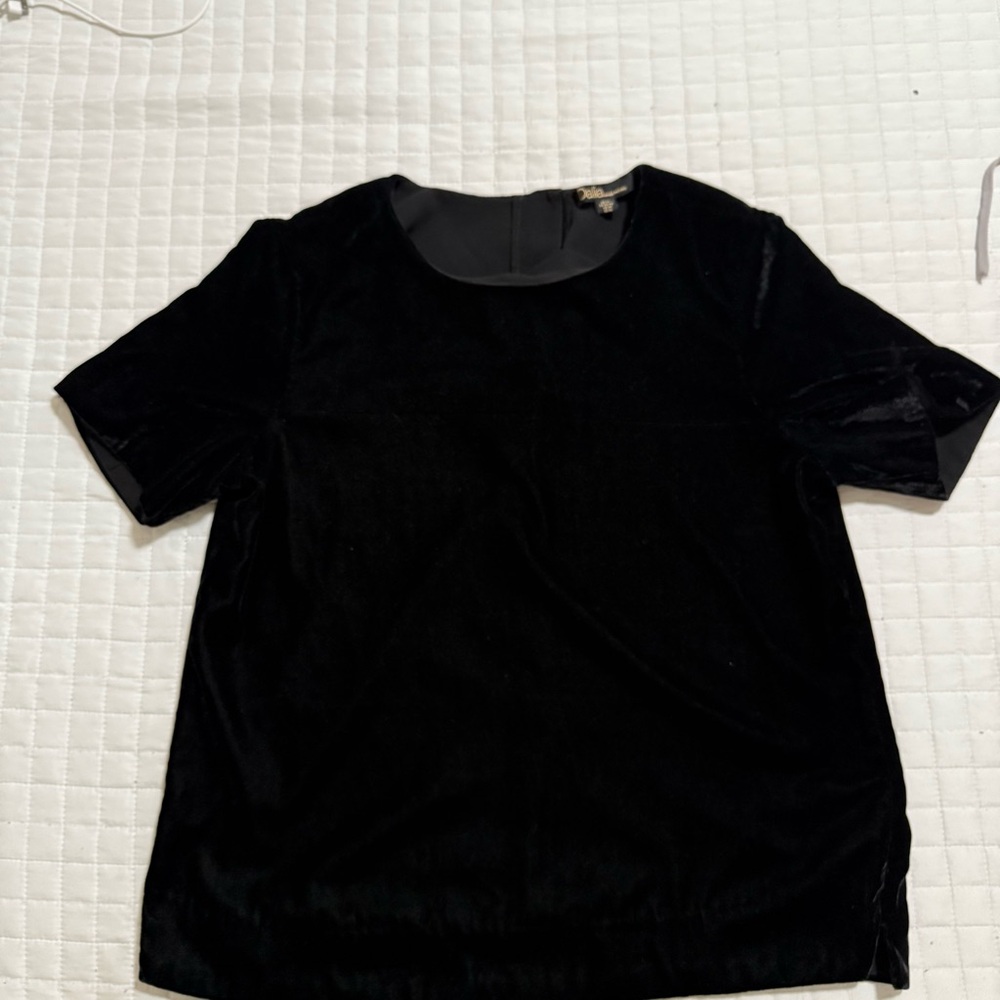 Dalia Black Velvet Blouse